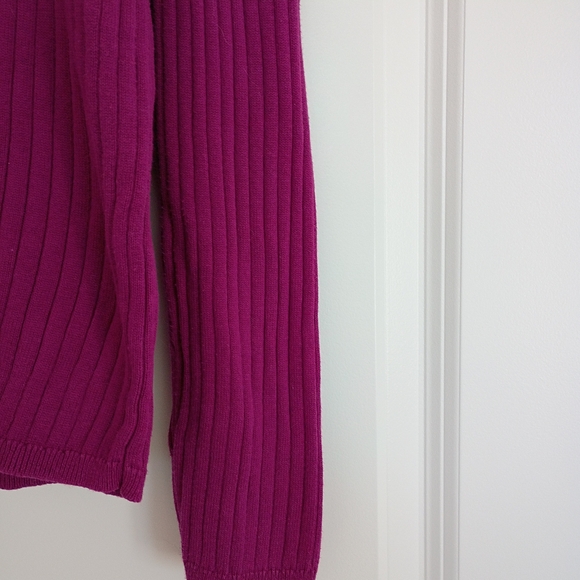 Talbots Fuchsia Ribbed Turtleneck Sweater - Picture 5 of 6
